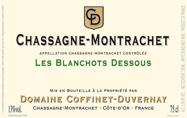 2020 Chassagne-Montrachet Blanc, Les Blanchots Dessous, Domaine Coffinet-Duvernay