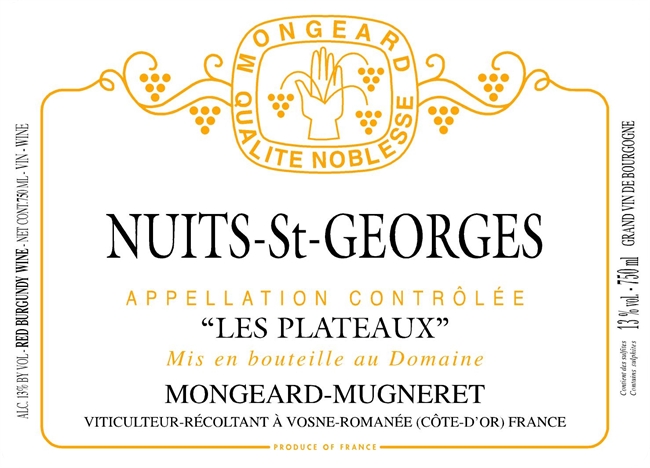 2020 Nuits-St-Georges, Les Plateaux, Domaine Mongeard-Mugneret