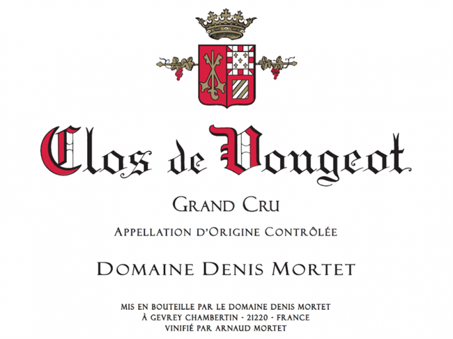 2017 Clos de Vougeots, Grand Cru, Domaine Denis Mortet
