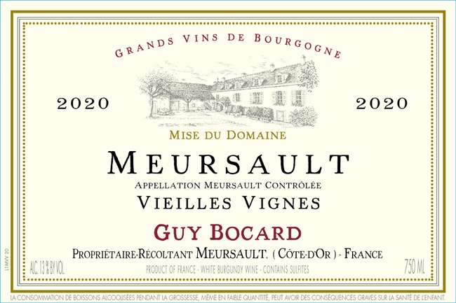 2021 Meursault, Vieilles Vignes, Domaine Guy Bocard
