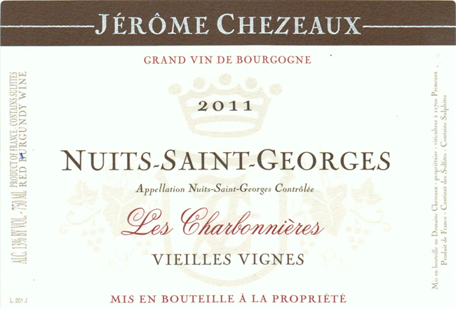 2020 Nuits-Saint-Georges, Les Charbonnières, Domaine Jérôme Chezeaux