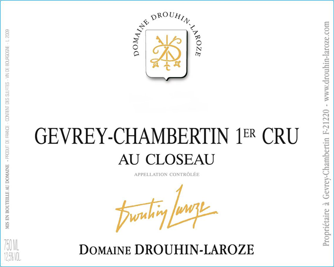 2019 Gevrey-Chambertin 1er Cru, Au Closeau, Domaine Drouhin-Laroze