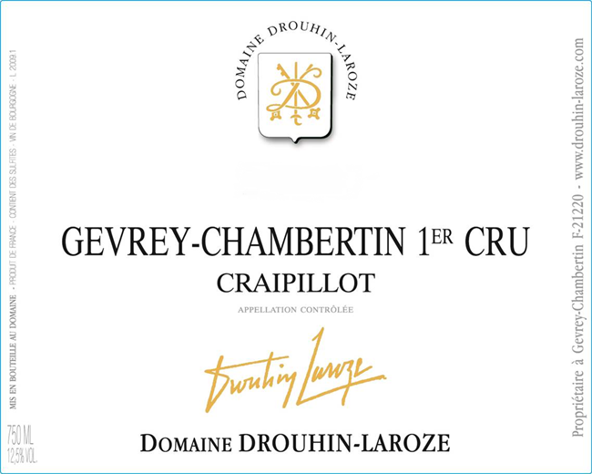 2020 Gevrey-Chambertin 1er Cru, Craipillot, Domaine Drouhin-Laroze