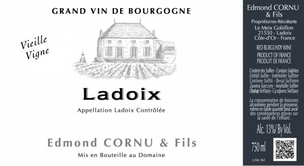 2021 Ladoix Rouge, Vieilles Vignes, Domaine Edmond Cornu, MAGNUM!
