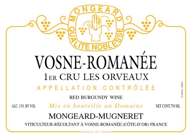 2021 Vosne-Romanée 1er Cru, Les Orveaux, Domaine Mongeard-Mugneret