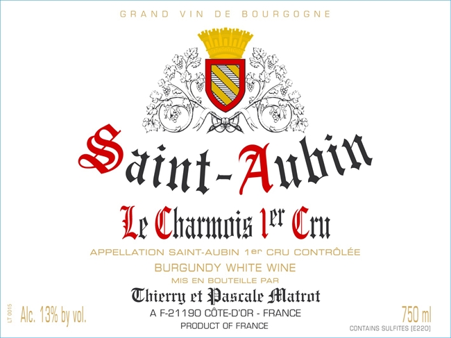 2020 Saint-Aubin 1er Cru Blanc, Le Charmois, Domaine Matrot