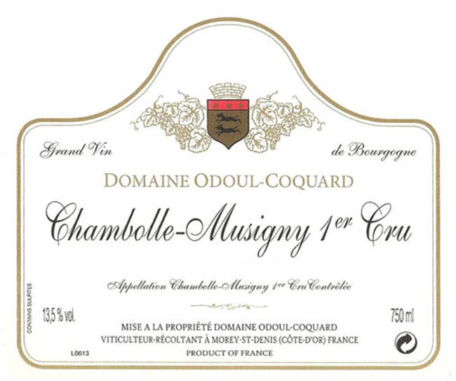 2018 Chambolle-Musigny 1er cru, Les Sentiers, Domaine Odoul-Coquard