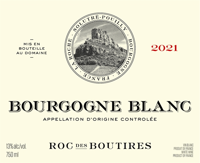 2022 Bourgogne Blanc, Domaine du Roc des Boutires