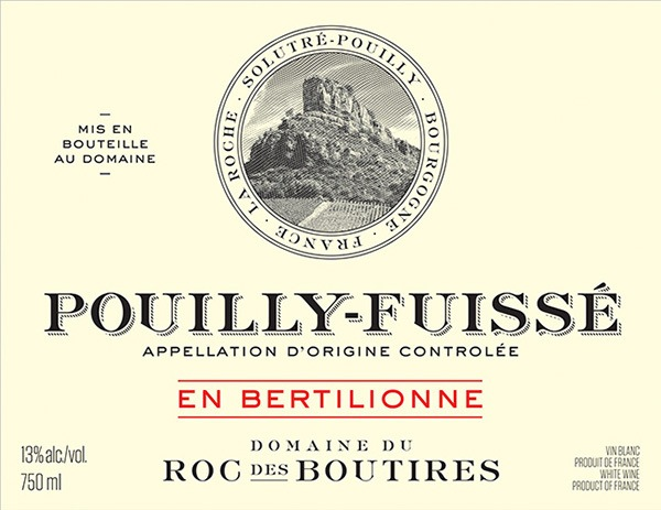 2019 Poully-Fuissé, En Bertilionne, Domaine du Roc des Boutires
