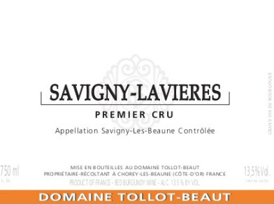2021 Savigny-lès-Beaune 1er Cru Rouge, Les Lavières, Domaine Tollot-Beaut