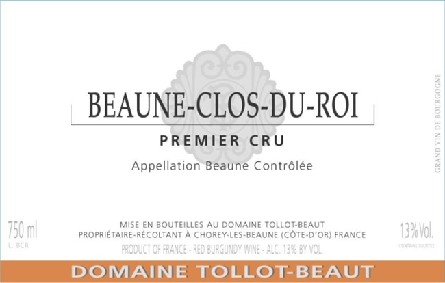 2019 Beaune 1er Cru Rouge, Clos du Roi, Domaine Tollot-Beaut