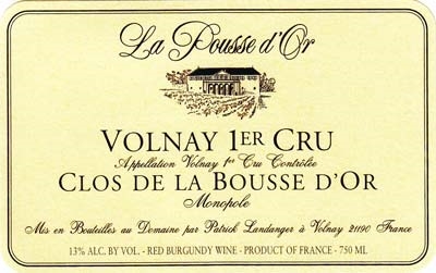 2016 Volnay 1er cru, Clos de la Bousse d\'Or, Domaine de  la Pousse d\'Or